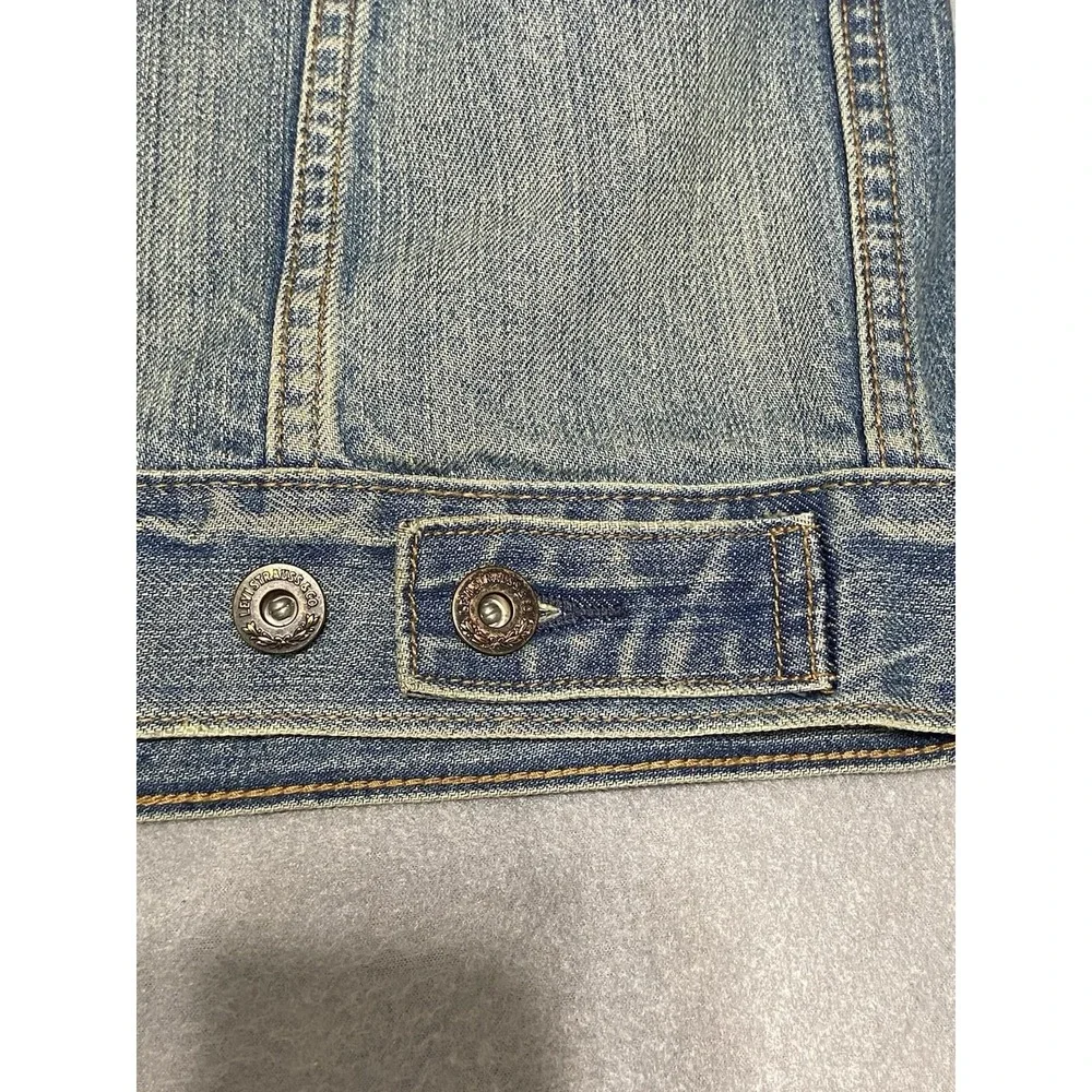 Levi's Trucker Boyfriend Jacket Women's Medium Distressed Blue Denim‎